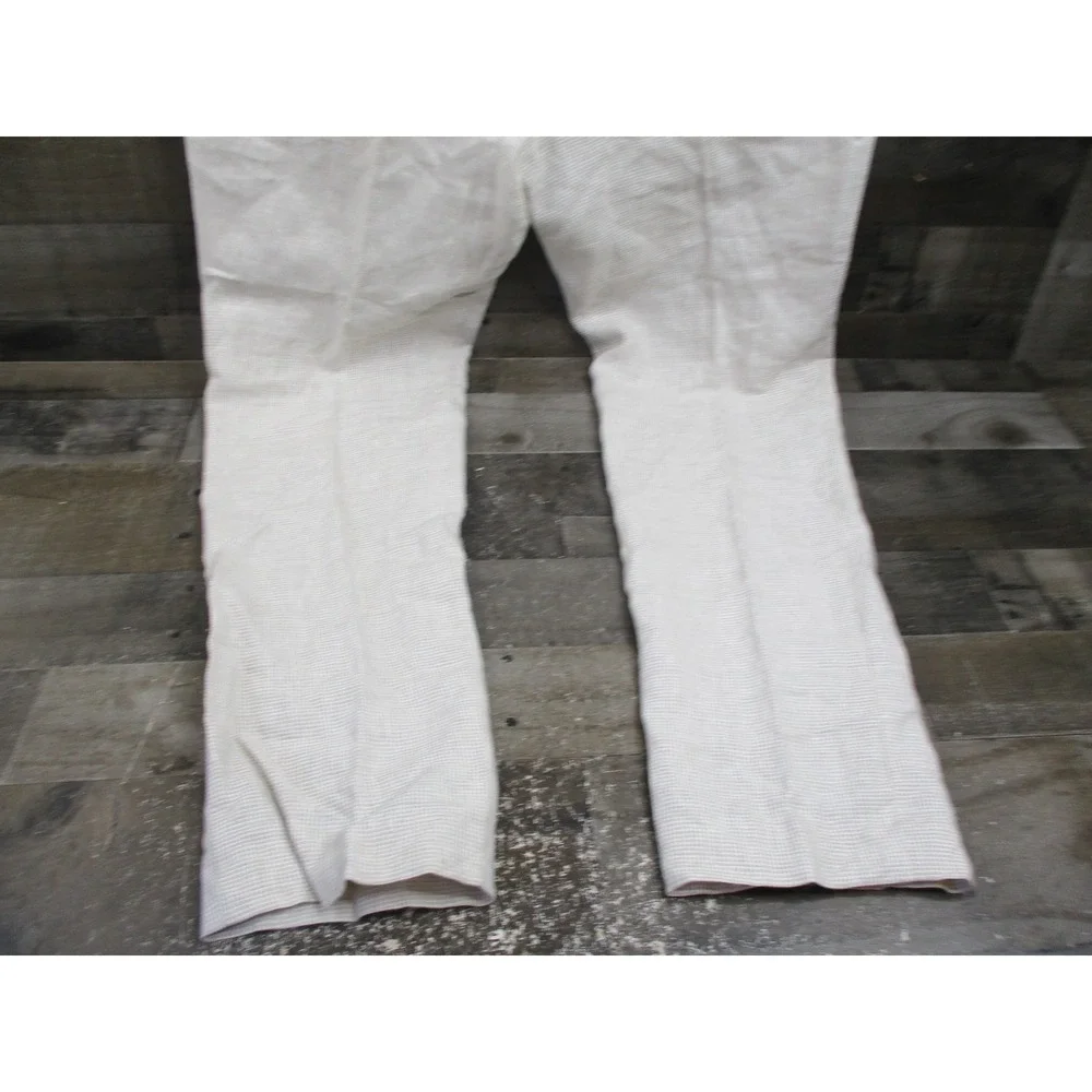 J Crew Thompson Pants Mens 36x32 Beige Tapered 100% Linen Dress Slacks Formal